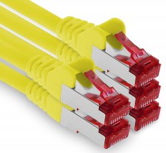 1aTTack LAN Kabel 2m 5x CAT6 S-FTP PIMF RJ45 Netzwerkkabel Patchkabel gelb