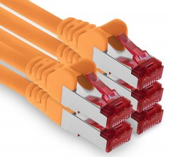 1aTTack LAN Kabel 3m 5x CAT6 S-FTP PIMF RJ45 Netzwerkkabel Patchkabel orange