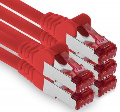 1aTTack LAN Kabel 0,5m 5x CAT6 S-FTP PIMF RJ45 Netzwerkkabel Patchkabel rot