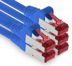1aTTack LAN Kabel 5m 5x CAT6 S-FTP PIMF RJ45 Netzwerkkabel Patchkabel blau
