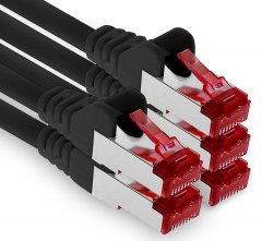 1aTTack LAN Kabel 7,5m 5x CAT6 S-FTP PIMF RJ45 Netzwerkkabel Patchkabel schwarz