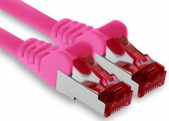 1aTTack LAN Kabel 15m 1x CAT6 S-FTP PIMF RJ45 Netzwerkkabel Patchkabel magenta