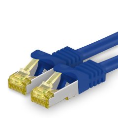 1aTTack Lan Kabel 1,5m Cat7 S/FTP PiMF Patch-Ethernetkabel RJ45 CAT6a Stecker 1x Blau