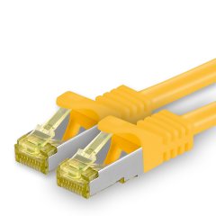 1aTTack Lan Kabel 1,5m Cat7 S/FTP PiMF Patch-Ethernetkabel RJ45 CAT6a Stecker 1x Gelb