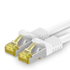 1aTTack Lan Kabel 5m Cat7 S/FTP PiMF Patch-Ethernetkabel RJ45 CAT6a Stecker 1x Wei�