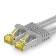 1aTTack Lan Kabel 5m Cat7 S/FTP PiMF Patch-Ethernetkabel RJ45 CAT6a Stecker 1x Grau