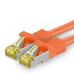 1aTTack Lan Kabel 5m Cat7 S/FTP PiMF Patch-Ethernetkabel RJ45 CAT6a Stecker 1x Orange