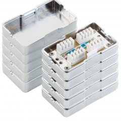 1aTTack LSA Netzwerk Anschlussbox Verbindungsbox Verl�ngerung CAT6 silber 5x