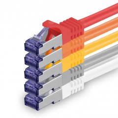 1aTTack Lan Kabel 0.5m Cat7 S/FTP PiMF Patch-Ethernetkabel RJ45 CAT6a Stecker 5 Farben