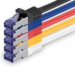 1aTTack Lan Kabel 5m Cat7 S/FTP PiMF Patch-Ethernetkabel RJ45 CAT6a Stecker 5 Farben