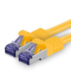 1aTTack Lan Kabel 25m Cat7 S/FTP PiMF Patch-Ethernetkabel RJ45 CAT6a Stecker 1x gelb