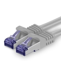 1aTTack Lan Kabel 20m Cat7 S/FTP PiMF Patch-Ethernetkabel RJ45 CAT6a Stecker 1x grau