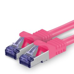 1aTTack Lan Kabel 3m Cat7 S/FTP PiMF Patch-Ethernetkabel RJ45 CAT6a Stecker 1x magenta
