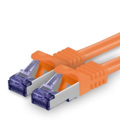 1aTTack Lan Kabel 15m Cat7 S/FTP PiMF Patch-Ethernetkabel RJ45 CAT6a Stecker 1x orange