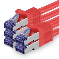 1aTTack Lan Kabel 5m Cat7 S/FTP PiMF Patch-Ethernetkabel RJ45 CAT6a Stecker 5x rot