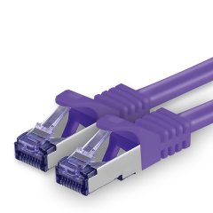 1aTTack Lan Kabel 15m Cat7 S/FTP PiMF Patch-Ethernetkabel RJ45 CAT6a Stecker 1x violett