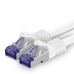 1aTTack Lan Kabel 0.25m Cat7 S/FTP PiMF Patch-Ethernetkabel RJ45 CAT6a Stecker 1x wei�