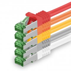 1aTTack Lan Kabel 1m Cat7 S/FTP PiMF Patch-Ethernetkabel RJ45 CAT6a Stecker 5 Farben