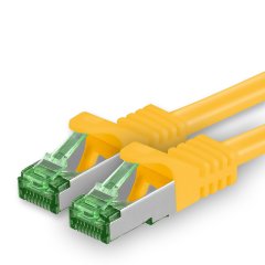 1aTTack Lan Kabel 10m Cat7 S/FTP PiMF Patch-Ethernetkabel RJ45 CAT6a Stecker 1x gelb