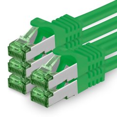 1aTTack Lan Kabel 2m Cat7 S/FTP PiMF Patch-Ethernetkabel RJ45 CAT6a Stecker 5x gr�n
