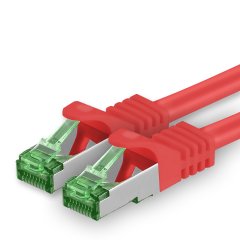 1aTTack Lan Kabel 25m Cat7 S/FTP PiMF Patch-Ethernetkabel RJ45 CAT6a Stecker 1x rot