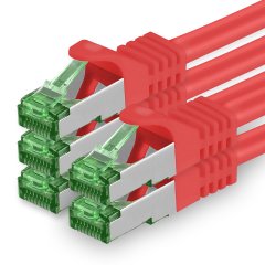 1aTTack Lan Kabel 1m Cat7 S/FTP PiMF Patch-Ethernetkabel RJ45 CAT6a Stecker 5x rot