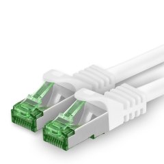 1aTTack Lan Kabel 25m Cat7 S/FTP PiMF Patch-Ethernetkabel RJ45 CAT6a Stecker 1x wei�