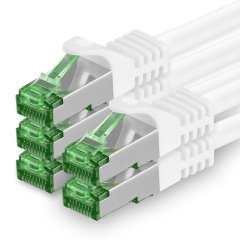 1aTTack Lan Kabel 1m Cat7 S/FTP PiMF Patch-Ethernetkabel RJ45 CAT6a Stecker 5x wei�