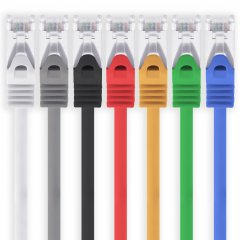 1aTTack CAT 7 S-FTP 5m Netzwerkkabel Patchkabel 10 Gbit/s 500 MHz Cat6a Stecker 7 Farben 7x