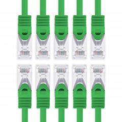 1aTTack Lan Kabel 0,5m Cat7 S/FTP PiMF Patch-Ethernetkabel RJ45 CAT6a Stecker 10x gr�n
