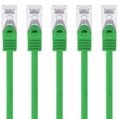 1aTTack CAT 7 S-FTP 2m Netzwerkkabel Patchkabel 10 Gbit/s 500 MHz Cat6a Stecker gr�n 5x