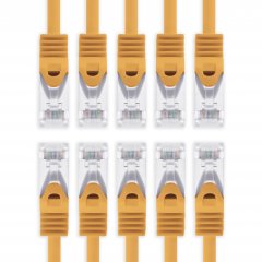 1aTTack CAT 7 S-FTP 0,5m Netzwerkkabel Patchkabel 10 Gbit/s 500 MHz Cat6a Stecker orange 10x