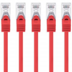 1aTTack CAT 7 S-FTP 10m Netzwerkkabel Patchkabel 10 Gbit/s 500 MHz Cat6a Stecker rot 5x