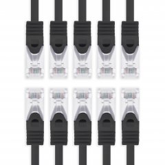 1aTTack CAT 7 S-FTP 1m Netzwerkkabel Patchkabel 10 Gbit/s 500 MHz Cat6a Stecker schwarz 10x