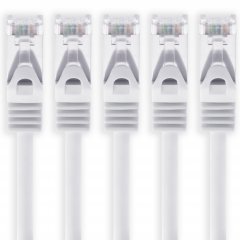 1aTTack CAT 7 S-FTP 3m Netzwerkkabel Patchkabel 10 Gbit/s 500 MHz Cat6a Stecker weiss 5x