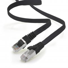 1aTTack LAN Flachkabel 0,5m CAT7 U/FTP 10Gbit/s Netzwerk- Patchkabel RJ45 Cat6a Stecker schwarz