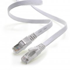1aTTack LAN Flachkabel 3m CAT7 U/FTP 10Gbit/s Netzwerk- Patchkabel RJ45 Cat6a Stecker wei�