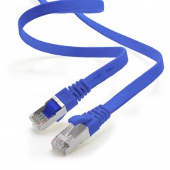 1aTTack LAN Flachkabel 5m CAT7 U/FTP 10Gbit/s Netzwerk- Patchkabel RJ45 Cat6a Stecker blau