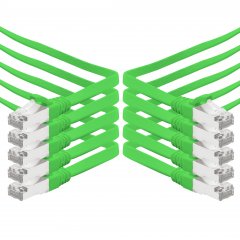 1aTTack LAN Flachkabel 7,5m 10x CAT7 U/FTP 10Gbit/s Netzwerk- Patchkabel RJ45 Cat6a Stecker gr�n