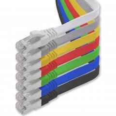1aTTack 7x LAN Flachkabel 10m CAT7 U/FTP 10Gbit/s Netzwerk- Patchkabel RJ45 Cat6a Stecker 7-Farben