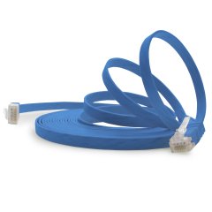 1aTTack LAN Kabel 10m 1x CAT6 Flach RJ45 Netzwerkkabel Patchkabel blau