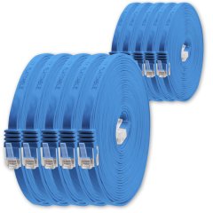 1aTTack LAN Kabel 0,25m 10x CAT6 Flach RJ45 Netzwerkkabel Patchkabel blau