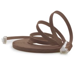 1aTTack LAN Kabel 15m 1x CAT6 Flach RJ45 Netzwerkkabel Patchkabel braun