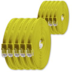 1aTTack LAN Kabel 1,5m 10x CAT6 Flach RJ45 Netzwerkkabel Patchkabel gelb