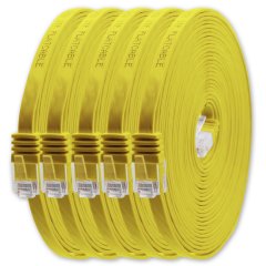 1aTTack LAN Kabel 1m 5x CAT6 Flach RJ45 Netzwerkkabel Patchkabel gelb