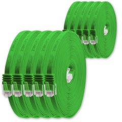 1aTTack LAN Kabel 1m 10x CAT6 Flach RJ45 Netzwerkkabel Patchkabel gr�n