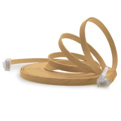 1aTTack LAN Kabel 7m 1x CAT6 Flach RJ45 Netzwerkkabel Patchkabel hellbraun