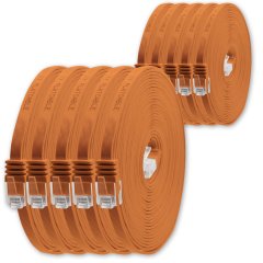 1aTTack LAN Kabel 0,5m 10x CAT6 Flach RJ45 Netzwerkkabel Patchkabel orange