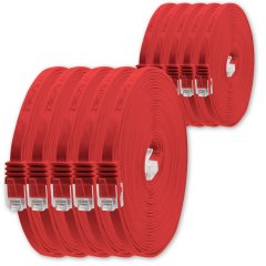 1aTTack LAN Kabel 0,5m 10x CAT6 Flach RJ45 Netzwerkkabel Patchkabel rot