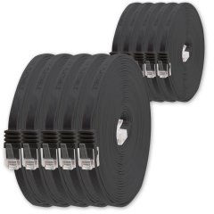 1aTTack LAN Kabel 0,5m 10x CAT6 Flach RJ45 Netzwerkkabel Patchkabel schwarz